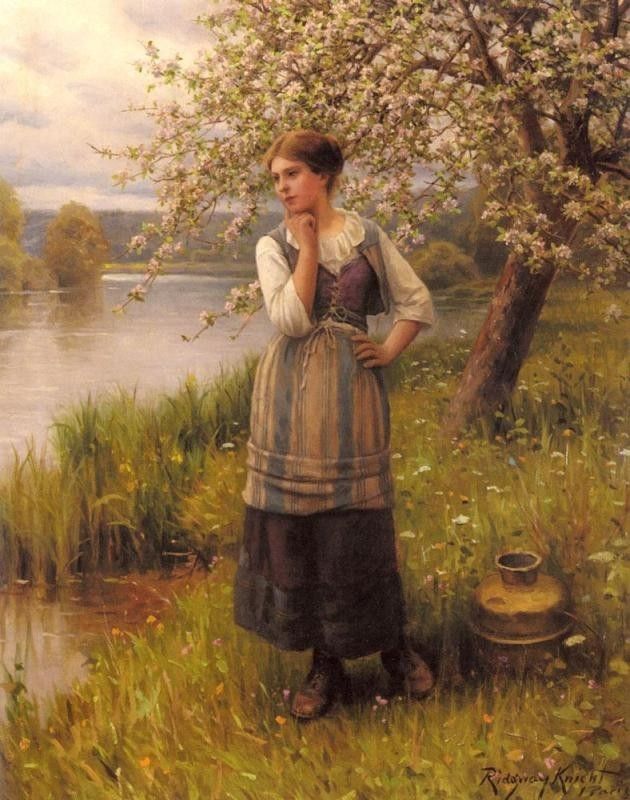 Daniel Ridgway Knight Beneath The Apple Tree
